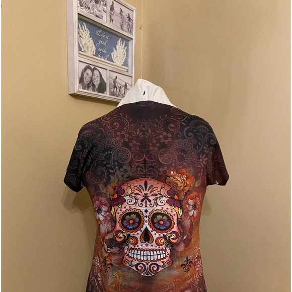 Ladies Sugar skull Tee - Picture 3 of 4